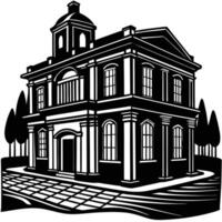 An old building with a clock tower vector