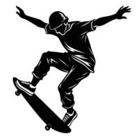 A silhouette of a man on a skateboard vector