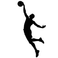 Basketball player silhouette on white background vector