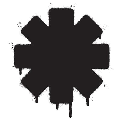 Spray Painted Graffiti asterisk icon isolated on white background .
