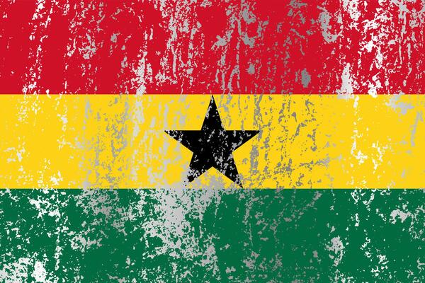 Ghana flag with grunge effect.