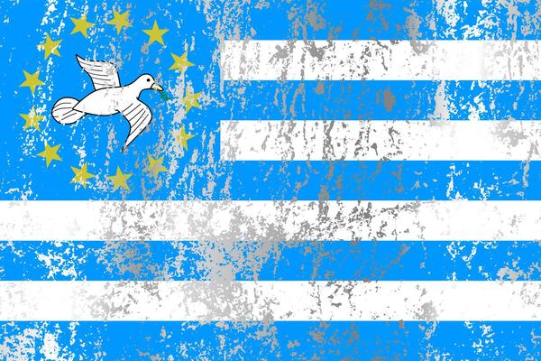 Federal Republic of Southern Cameroons flag with grunge effect.