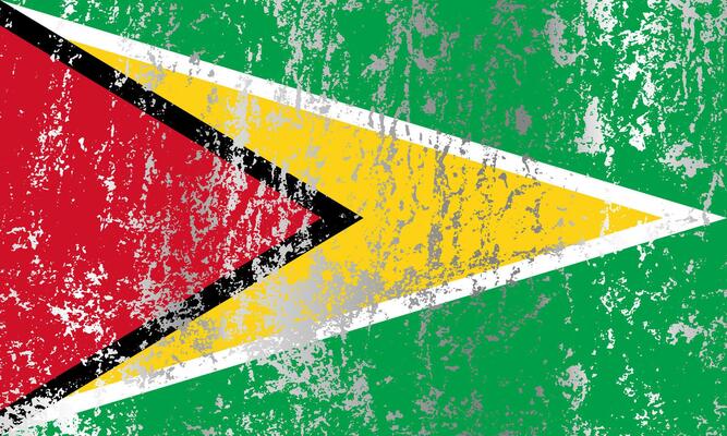 Guyana flag with grunge effect.
