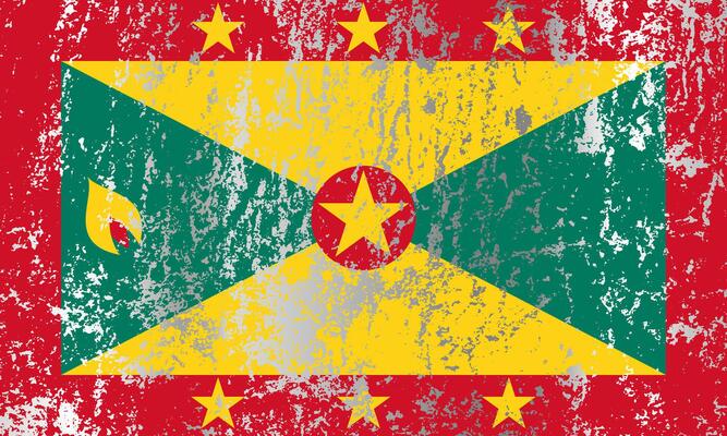 Grenada flag with grunge effect.