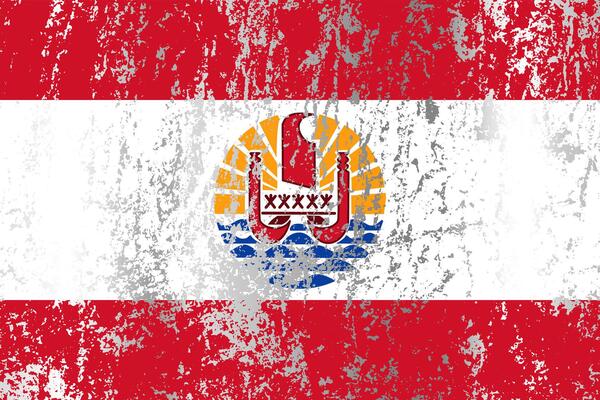 French Polynesia flag with grunge effect.