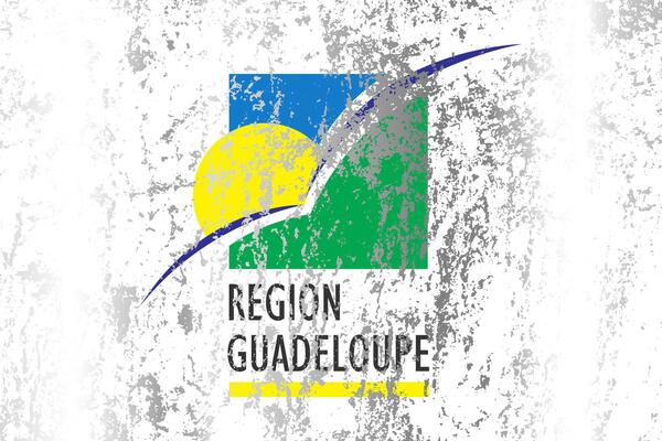 Guadeloupe flag with grunge effect.