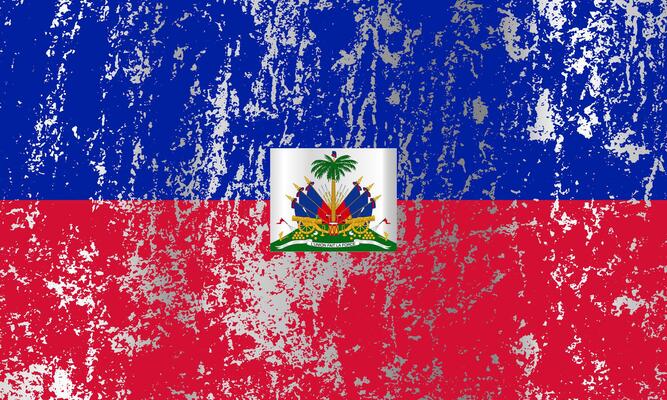 Haiti flag with grunge effect.
