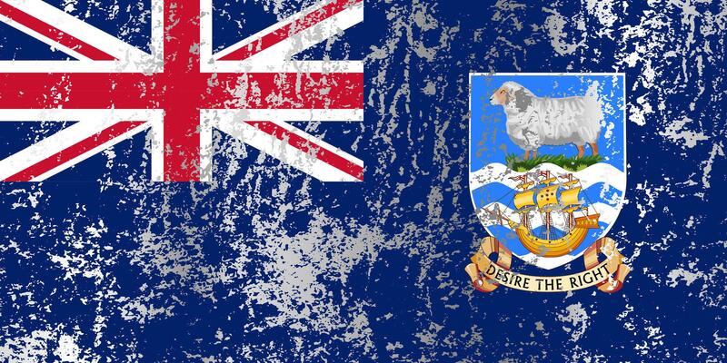 Falkland Islands flag with grunge effect.