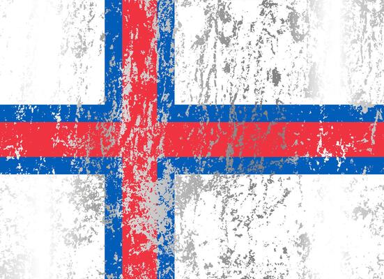 Faroe Islands flag with grunge effect.