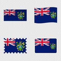 Pitcairn Islands national flag in four different styles. vector