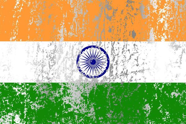 India flag with grunge effect.