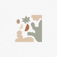 A square with a bunch of plants and leaves vector