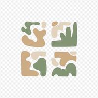 A square with a green and tan design on it vector