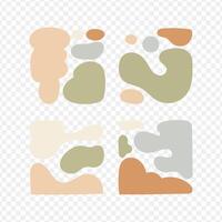 A set of four different colored shapes on a white background vector