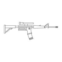 Machine gun icon isolated on white background. Weapon symbol stock illustration. vector