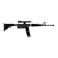 Submachine gun icon. Simple illustration of machine gun icon for web. vector