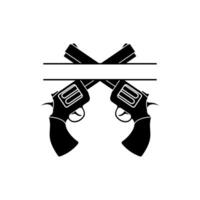 Gun and crossbones icon. Flat illustration of gun and crossbones icon for web vector
