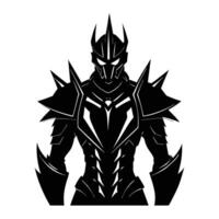 Fierce Armored Warrior in Battle Pose Perfect for Fantasy, Strength, and Power Illustrations, Ideal for Medieval and Heroic vector