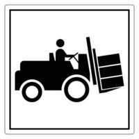 Black and White Illustration of a Loader with a Person Operating It in a Square Frame vector