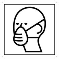 Minimalist Line Art of a Face Masked Figure Representing Safety and Health Awareness in Modern Society vector