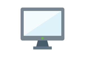 Simple and Clean Computer Monitor Icon, computer monitor icon, desktop monitor flat icon, computer display , digital screen vector