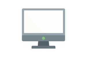 Computer Monitor Icon Flat Style, computer monitor icon, desktop monitor flat icon, computer display , digital screen vector