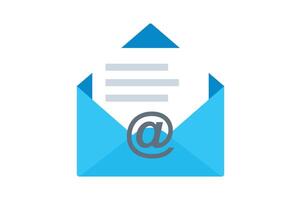 Flat Design Mailbox Icon, email inbox notification icon, online messaging inbox, envelope mail inbox, email notification vector