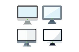 Computer Monitor Icon Sets for Apps, computer monitor icon, desktop monitor flat icon, computer display , digital screen vector