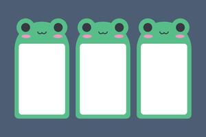 Kawaii Frog Notepad. Cute To-Do List and Planner Template vector