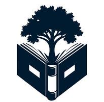 A book with a tree on it and a tree on top vector