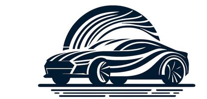 Car logo with a wave and a wave on it vector