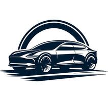 The car is shown in a black and white design vector