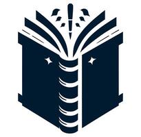 An open book with a pen in it vector