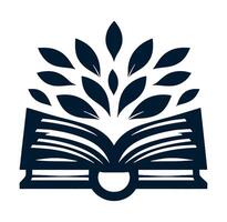 An open book with leaves. vector
