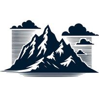 Mountain landscape with clouds and mountains vector