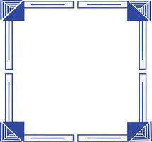 Stylish Blue Frame Minimalist Rectangular Border Design vector