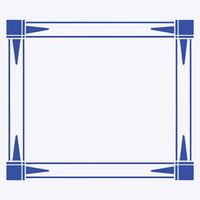 Blue Geometric Border Minimalist Rectangular Frame Design vector