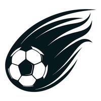 Fast-Paced Soccer Ball with Dynamic Motion Black and White Swoosh Effect vector