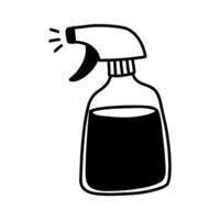 An illustration of monochrome garden pulverizer in the style of flat doodle design. An isolated object. Ideal for use in gardening, agronomy and environmental projects. Suitable for websites and blogs vector
