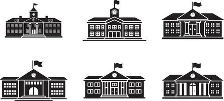 School Building Set for Design Projects vector