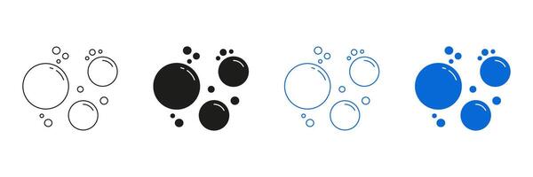 Bubble Line And Solid Icon Set. Bubbles Symbol Collection. Isolated Illustration vector