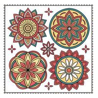 Set of Colorful mandala design vector