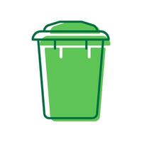 Reuse Eco Container Icon. Recycling Bin for Organic Garbage Pictogram. Ecology Recycle Basket Icon. Environmental Conservation. Editable Stroke. Isolated Illustration vector