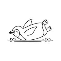 penguin smoothly sliding with its belly on the frozen surface vector