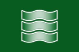 Official flag of Hiroshima. City in Japan. Glow effect concept. vector
