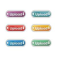 Vibrant Upload Buttons in Various Colors for Digital Use vector