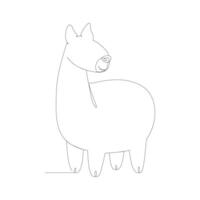Continuous line drawing of Lama illustration vector