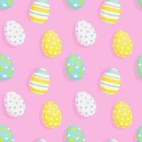 Easter eggs colorful pattern on pink background. Graphic design. vector
