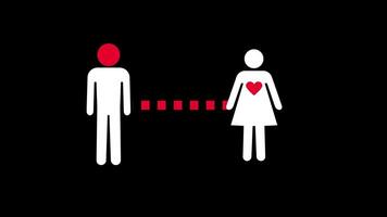 A symbolic representation of emotional connection, with a red line linking two people, symbolizing relationships, bonds, and heartfelt emotions. video
