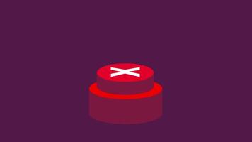 A large red button with an exclamation mark, representing urgency, warnings, and emergency actions. video